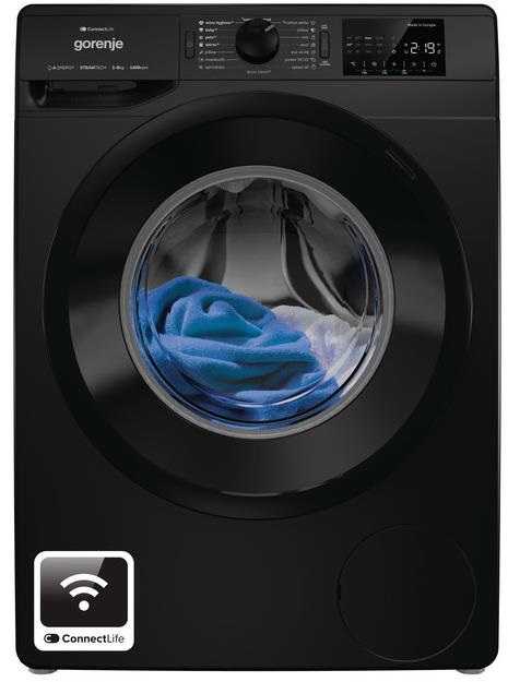 Gorenje WPNEI84A1SW/B fekete, elöltöltős, max.1400ford., 8 kg, mosógép (Újszerű)