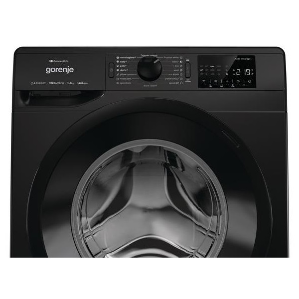 Gorenje WPNEI84A1SW/B fekete, elöltöltős, max.1400ford., 8 kg, mosógép (Újszerű)