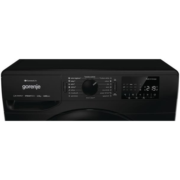 Gorenje WPNEI84A1SW/B fekete, elöltöltős, max.1400ford., 8 kg, mosógép (Újszerű)