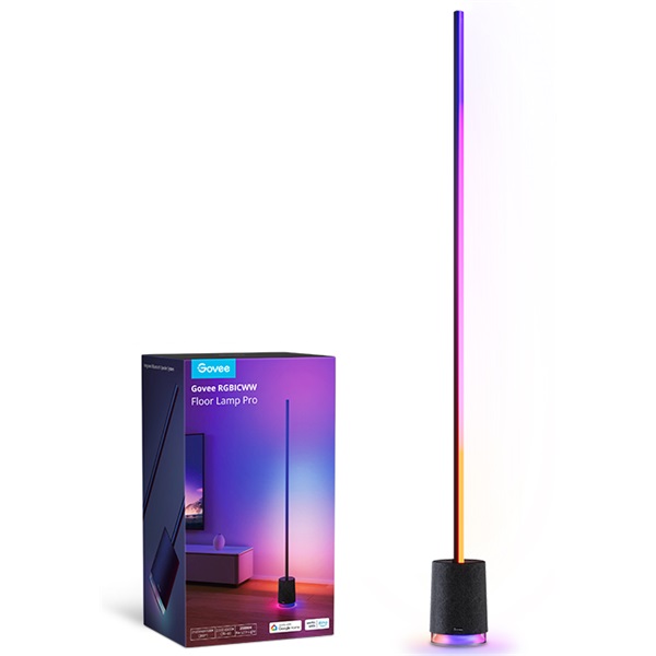 Govee GOVH6079 Lyra RGBICWW fekete sarok állólámpa hangszóróval