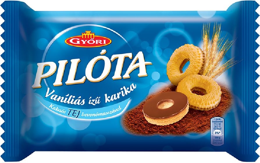 Győri Pilóta 150 g-os tejcsokoládés vaníliás karika