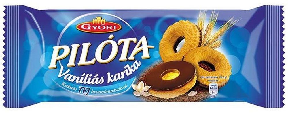 Győri Pilóta 150 g-os tejcsokoládés vaníliás karika