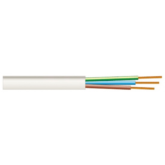 H03VVH2-F 2x0,75 mm2 100m Mtl fehér sodrott kábel