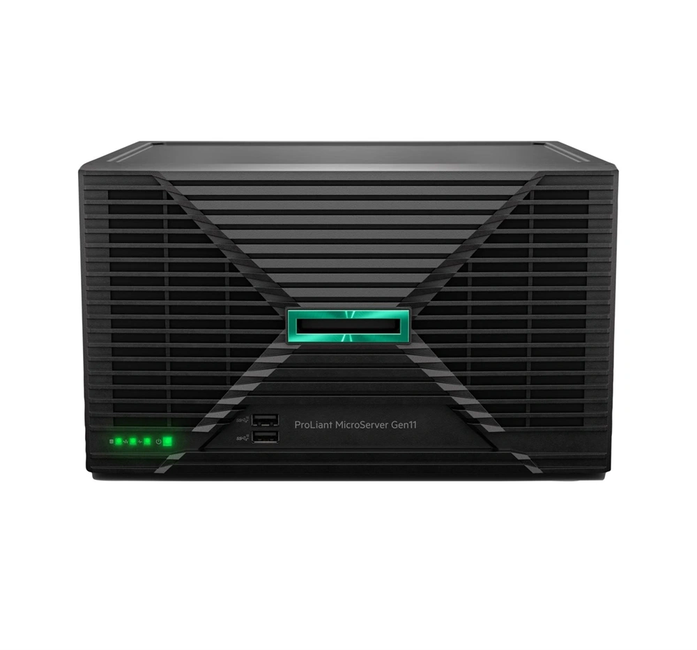 HPE P87455-425 ProLiant MicroServer Gen11 6325P 3.5GHz 4c 1P 1x32GB-U 4LFF-NHP 2x4TB HDD 1x180W PS EU Server