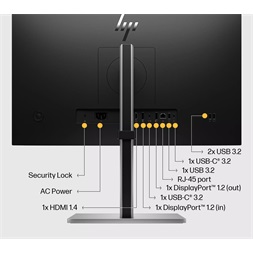 HP 23,8" E24u G5 FHD IPS USB-C/HDMI/DP/WEBCAM/USB fekete monitor (Használt A)