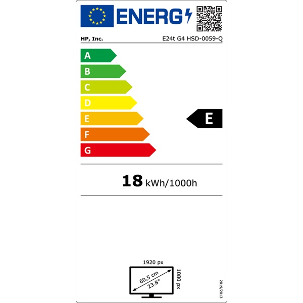 HP 23,8" EliteDisplay E24t G4 FHD IPS VGA/HDMI/DP LED monitor