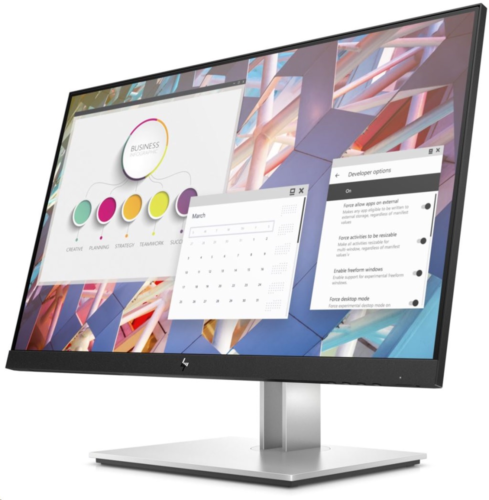 HP 24" E24 G4 FHD IPS VGA/HDMI/DP/USB fekete monitor (Használt A)