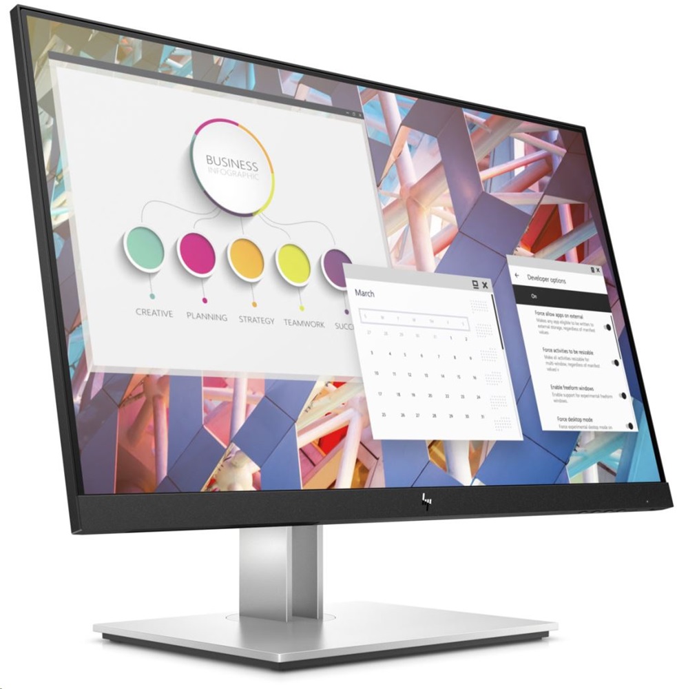 HP 24" E24 G4 FHD IPS VGA/HDMI/DP/USB fekete monitor (Használt A)