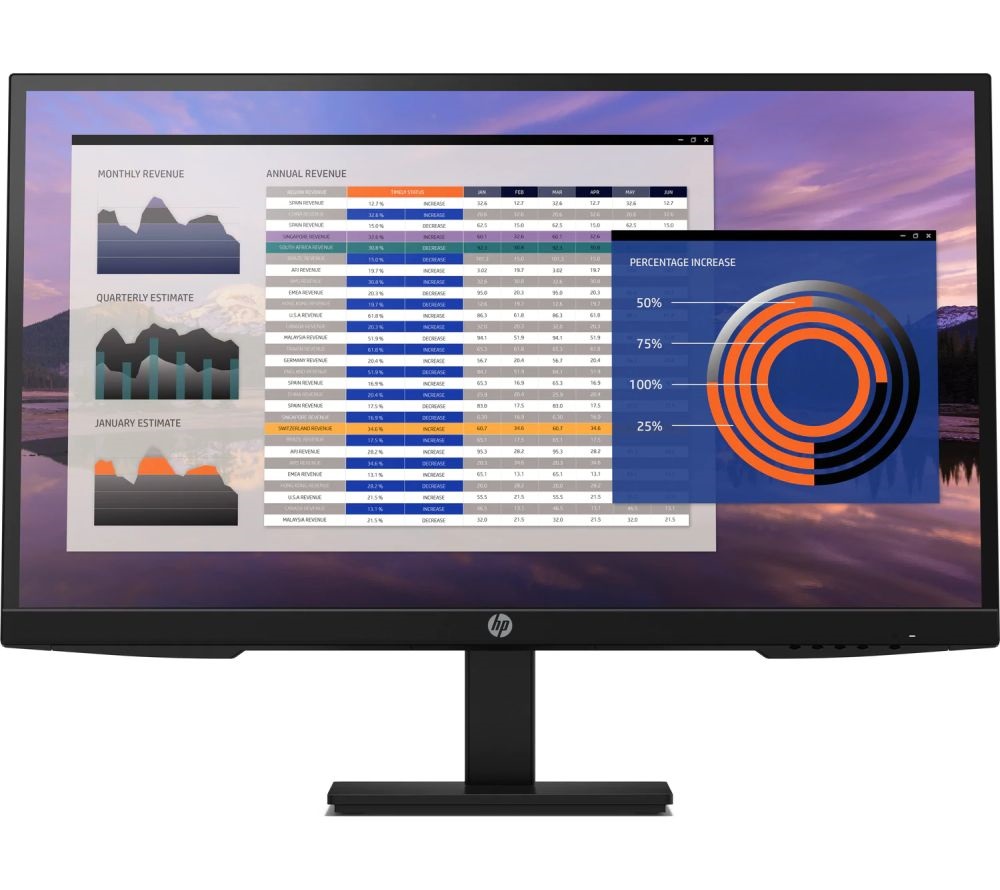 HP 27" P27h G4 FHD IPS VGA/HDMI/DP fekete monitor