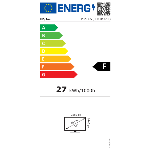 HP 32" ProDisplay P32u G5 QHD AG IPS HDMI/DP fekete LED monitor