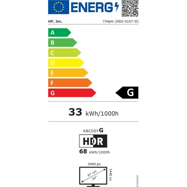 HP 34" Series7 Pro 734pm WQHD HDMI/DP/USB fekete monitor