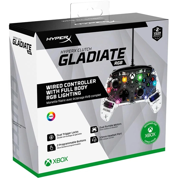 HP 7D6H2AA HyperX Clutch Gladiate PS5/Xbox One/Xbox Series vezetékes RGB kontroller