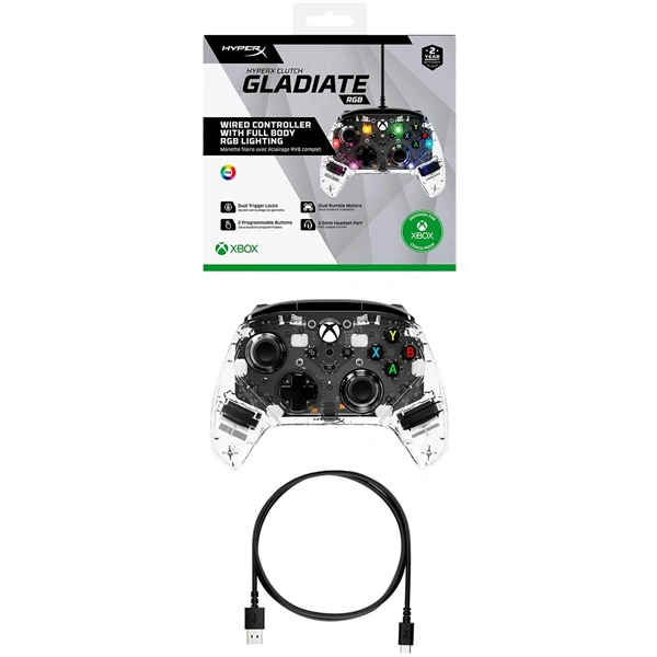 HP 7D6H2AA HyperX Clutch Gladiate PS5/Xbox One/Xbox Series vezetékes RGB kontroller
