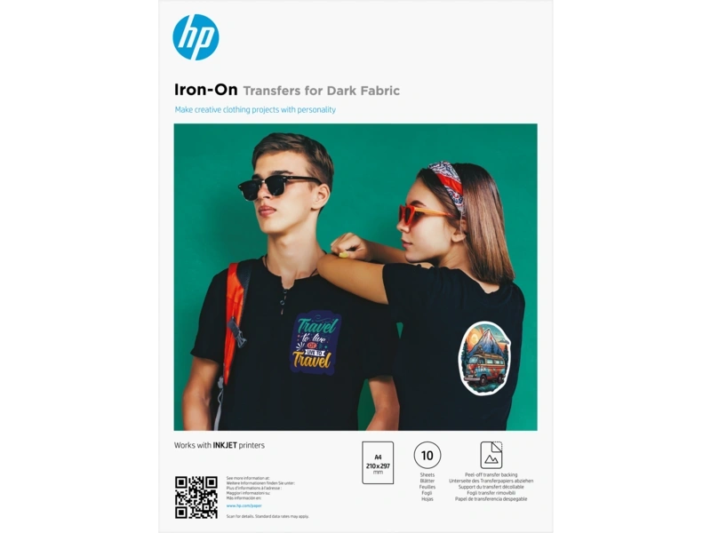 HP A/4 sötét anyagokhoz rávasalható matrica