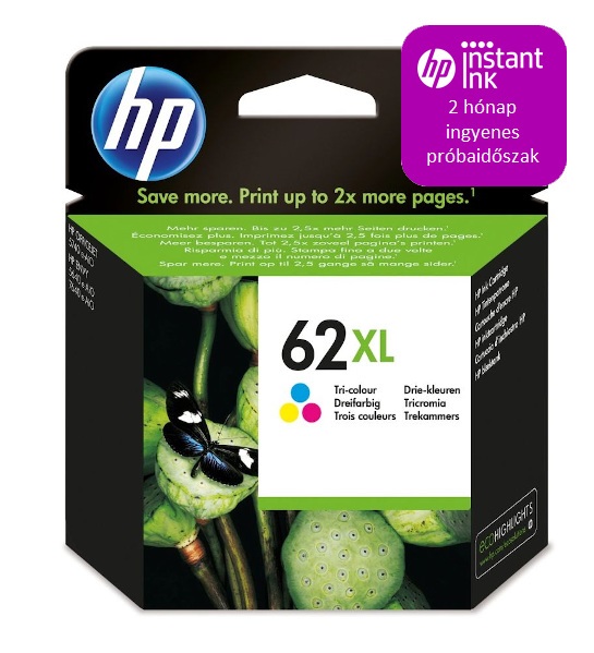 HP C2P07AE (62XL) háromszínű nagykapacítású tintapatron