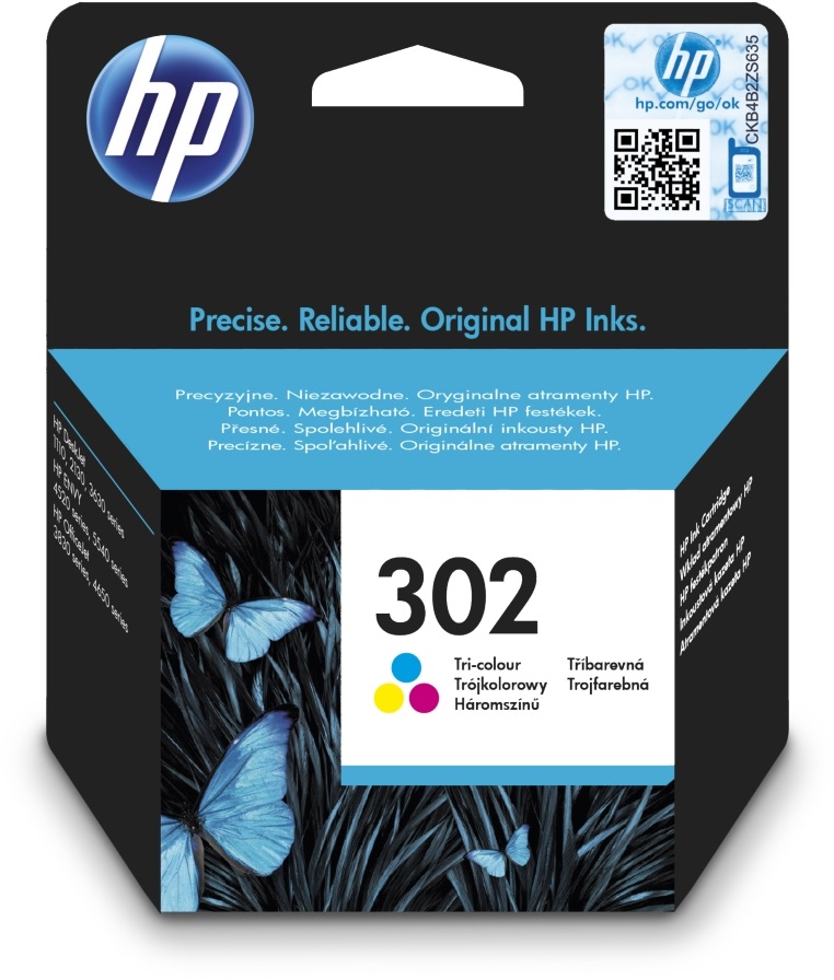 HP F6U65AE (302) háromszínű tintapatron