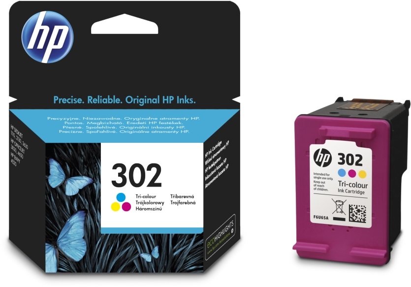 HP F6U65AE (302) háromszínű tintapatron