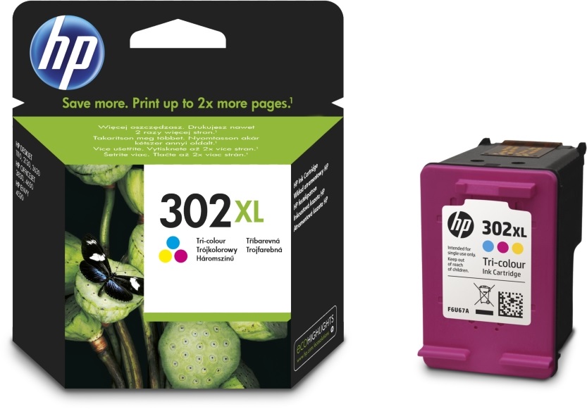 HP F6U67AE (302XL) háromszínű tintapatron