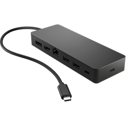 HP Multiport Hub USB-C 7 portos 65W univerzális fekete notebook dokkoló állomás