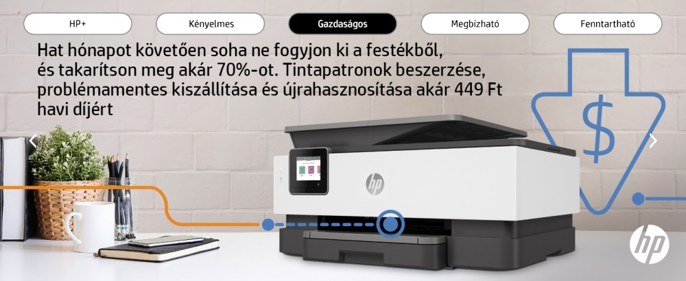 HP OfficeJet Pro 8022E All-in-One multifunkciós tintasugaras Instant Ink ready nyomtató