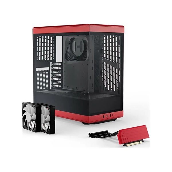 HYTE Y40 táp nélküli ablakos Mid Tower számítógépház piros-fekete