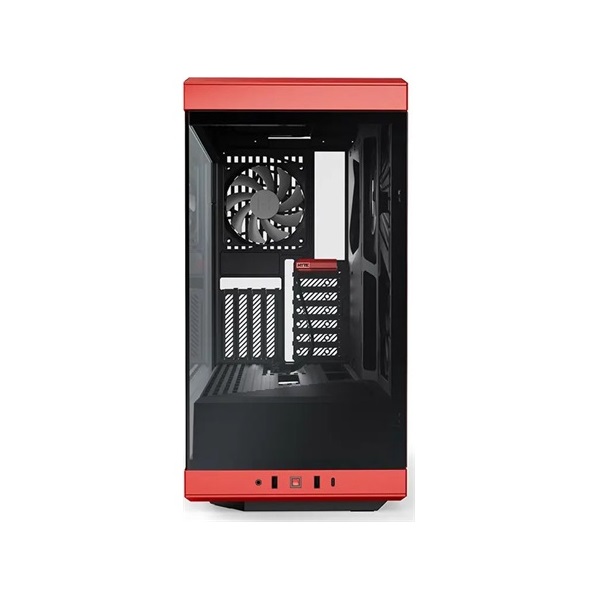 HYTE Y40 táp nélküli ablakos Mid Tower számítógépház piros-fekete
