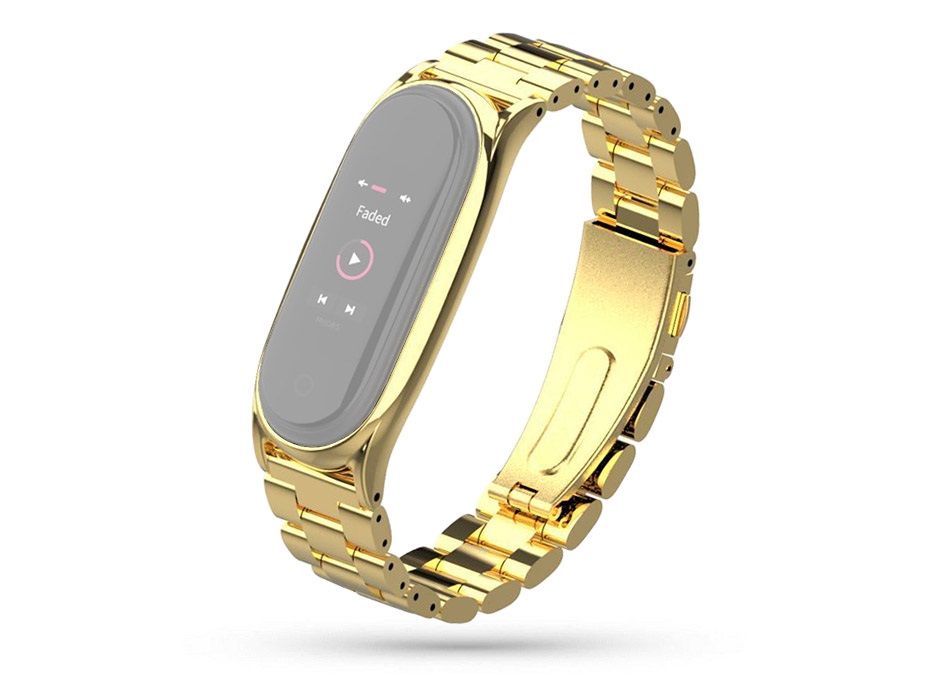 Haffner FN0209 Xiaomi Mi Smart Band 5/Band 6 arany rozsdamentes acél óraszíj