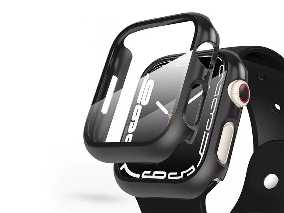 Haffner FN0283 Defense 360 Apple Watch 7 (41mm) fekete védőtok edzett üveggel