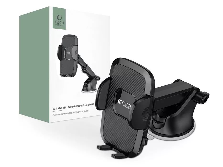 Haffner FN0469 V3W-D/B univerzális fekete műszerfalra/szélvédőre helyezhető autós tartó