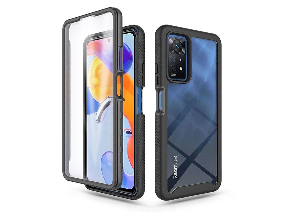 Haffner FN0552 Xiaomi Redmi Note 11 Pro/11 Pro 5G ütésálló fekete műanyag hátlap