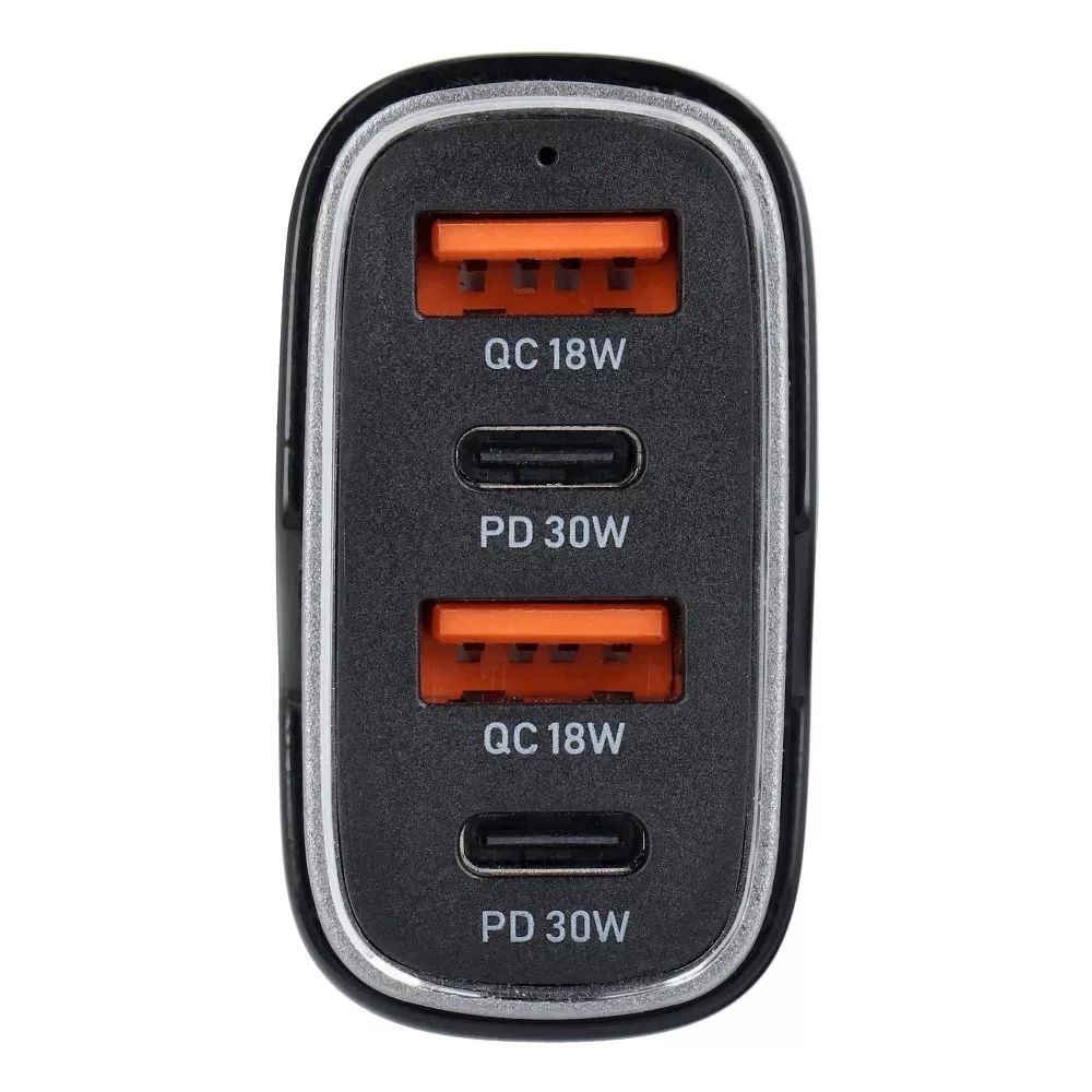 Haffner HF227301 66W 2xUSB C/2xUSB fekete szivargyújtós töltő adapter