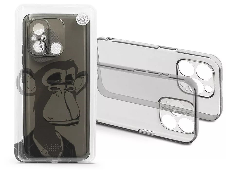 Haffner HF239144 Xiaomi Redmi 12C Gray Monkey átlátszó szilikon hátlap