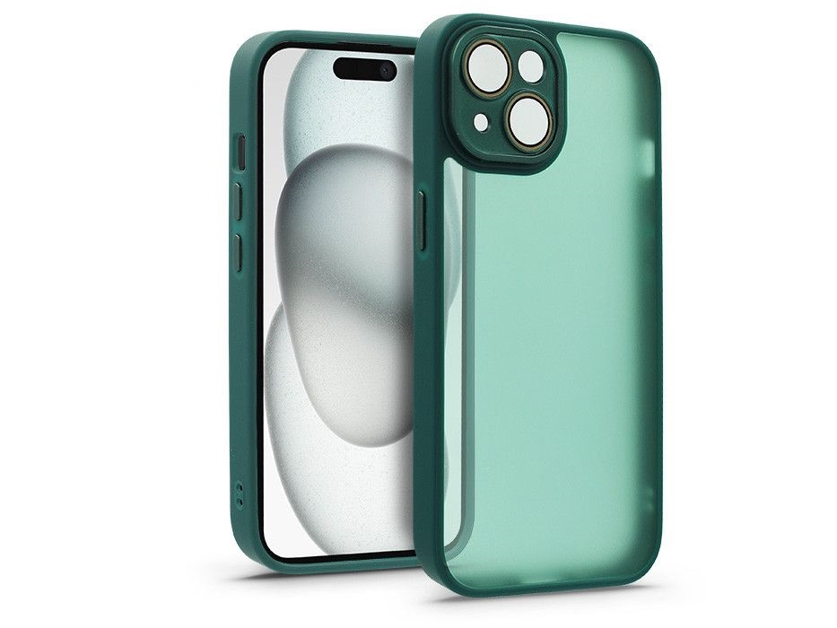 Haffner HF239564 Apple iPhone 15 Variete sötétzöld hátlap kameravédő peremmel, lencsevédő üveggel