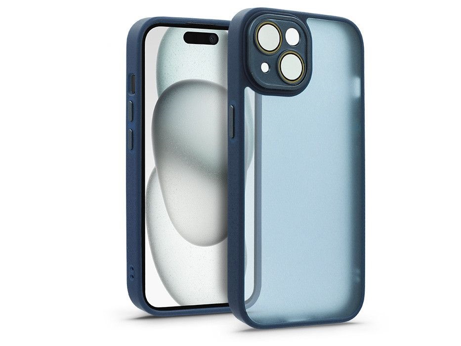 Haffner HF240041 Apple iPhone 15 Variete sötétkék hátlap kameravédő peremmel, lencsevédő üveggel