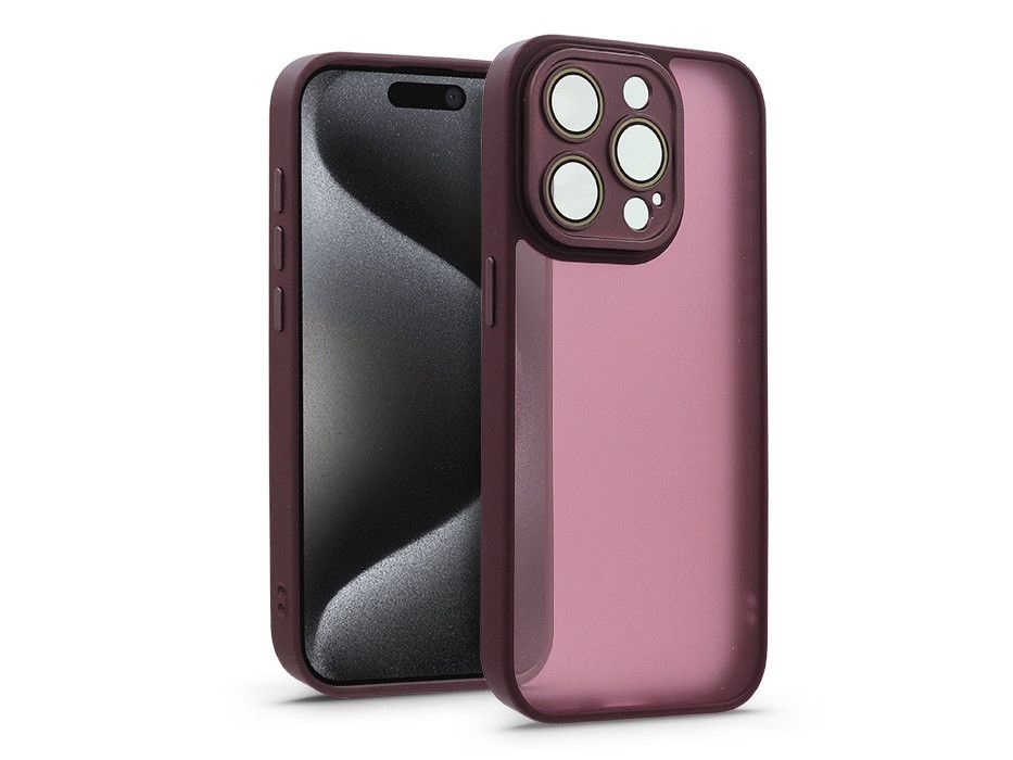 Haffner HF241055 Apple iPhone 15 Pro Variete bíbor hátlap kameravédő peremmel, lencsevédő üveggel