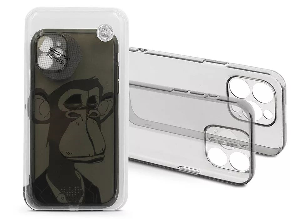 Haffner HF241376 Apple iPhone 12 Gray Monkey átlátszó szilikon hátlap