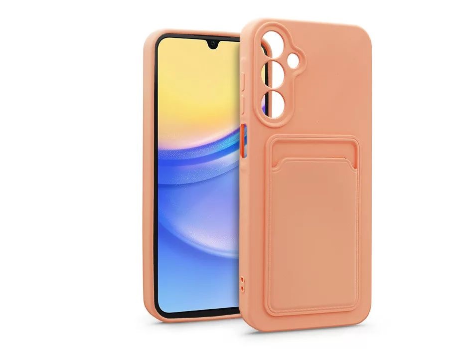 Haffner HF258855 Samsung Galaxy A15 4G/A15 5G rózsaszín szilikon hátlap kártyatartóval