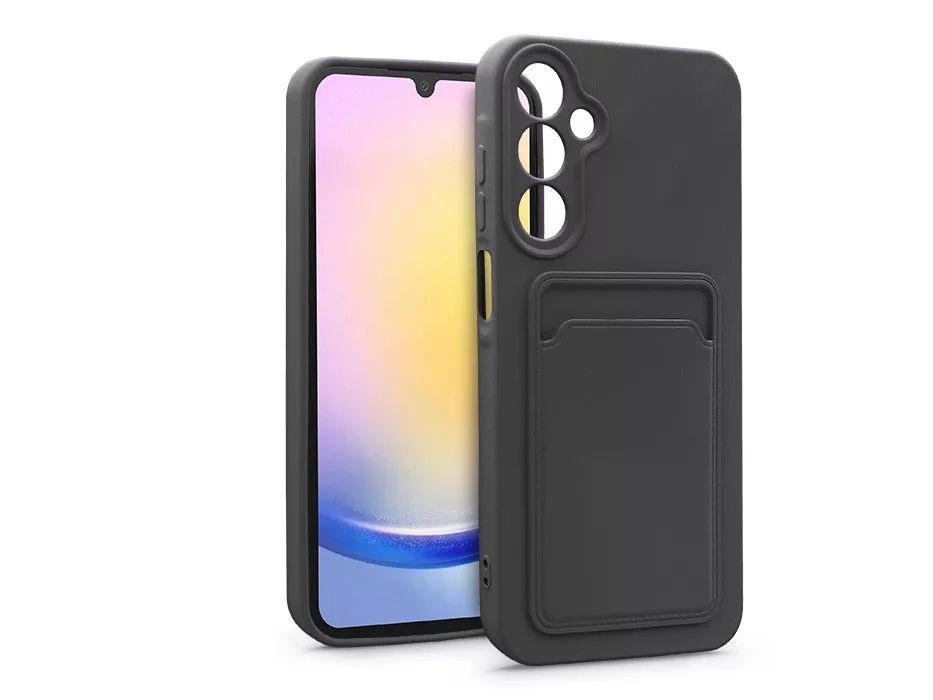 Haffner HF259241 Samsung Galaxy A25 5G fekete szilikon hátlap kártyatartóval