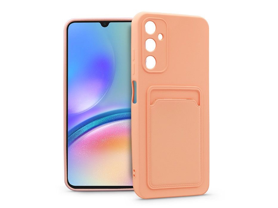 Haffner HF262500 Samsung Galaxy A05s rózsaszín szilikon hátlap kártyatartóval
