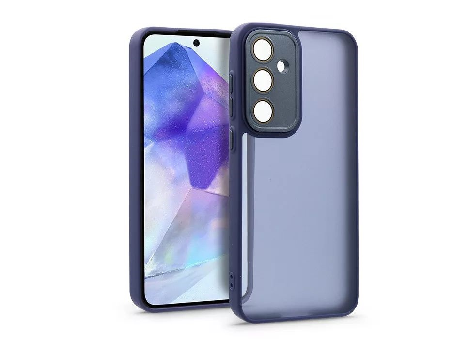 Haffner HF268113 Samsung Galaxy A55 Variete sötétkék hátlap kameravédő peremmel, lencsevédő üveggel