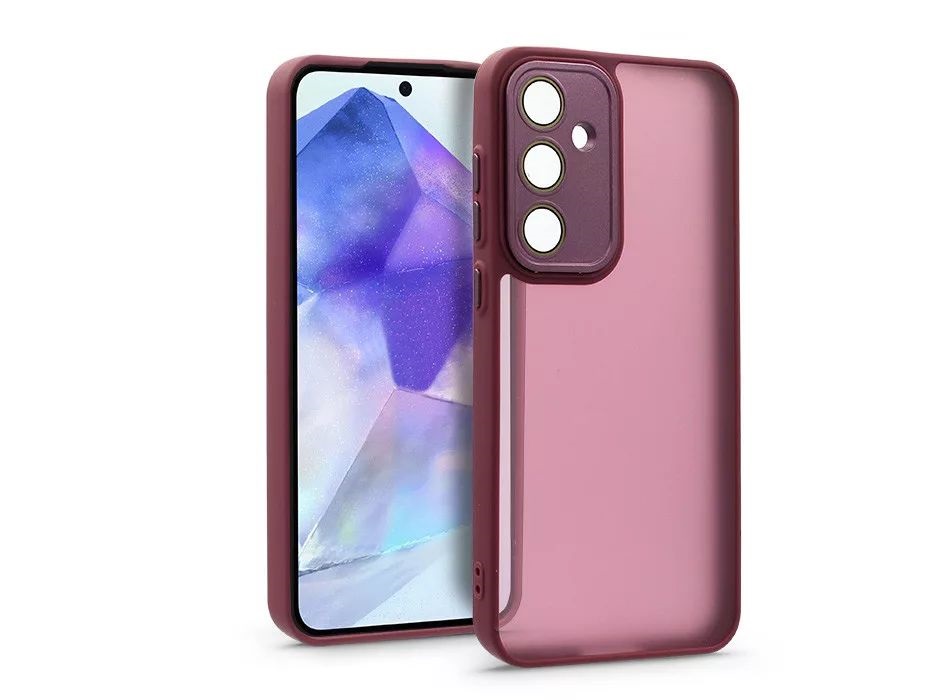 Haffner HF268120 Samsung Galaxy A55 Variete bíbor hátlap kameravédő peremmel, lencsevédő üveggel