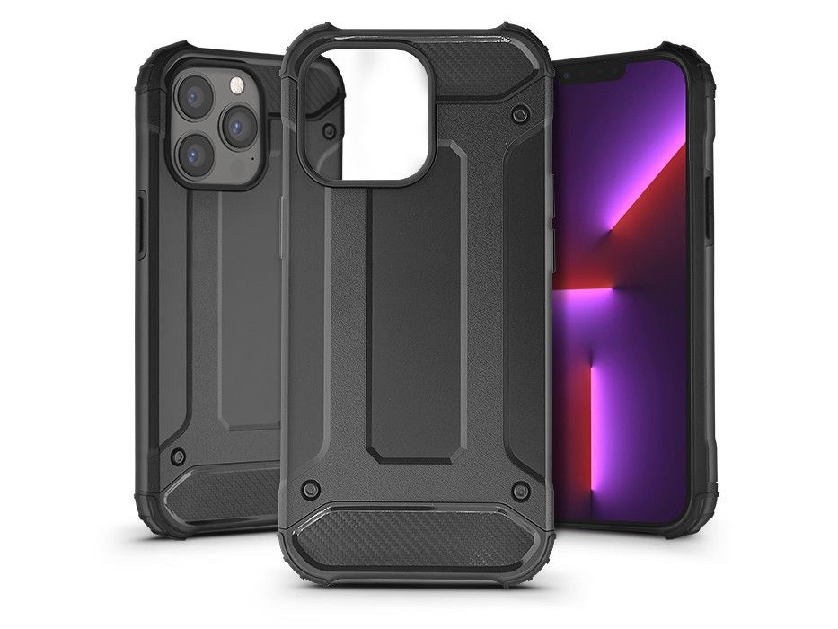 Haffner PT-6316 iPhone 13 Pro ütésálló fekete műanyag hátlap