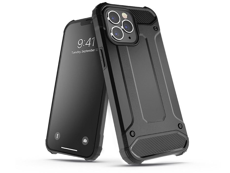 Haffner PT-6453 iPhone 14 ütésálló fekete műanyag hátlap