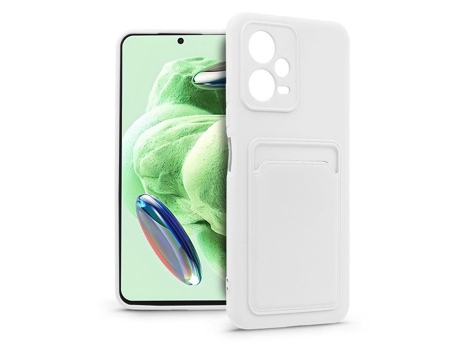 Haffner PT-6725 Xiaomi Redmi Note 12 5G/Poco X5 5G fehér szilikon hátlap kártyatartóval