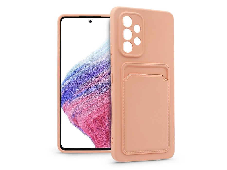 Haffner PT-6749 A536U Galaxy A53 5G pink szilikon hátlap kártyatartóval