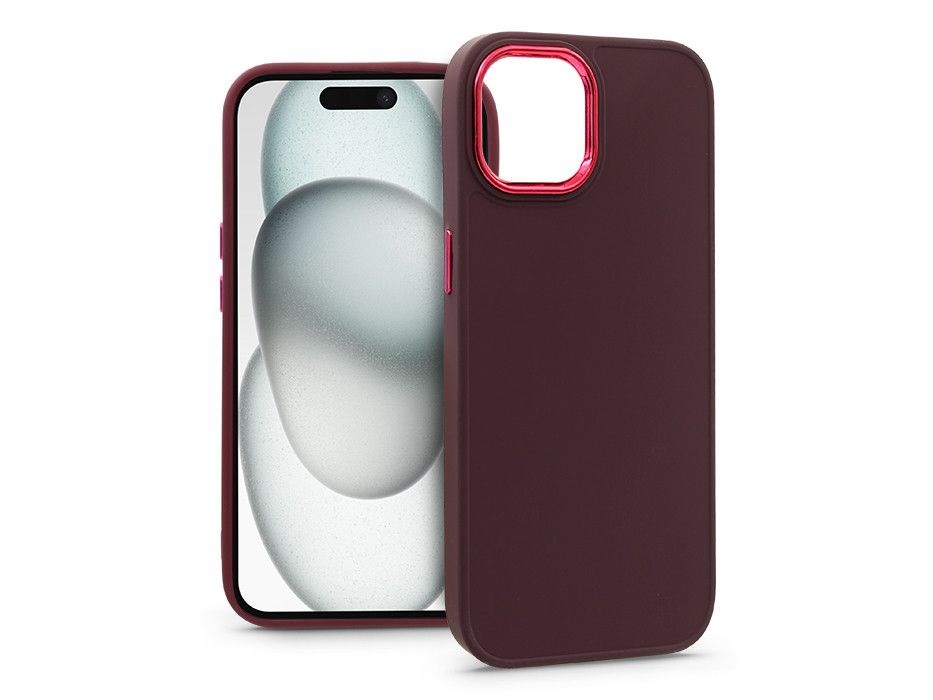 Haffner PT-6812 Apple iPhone 15 Frame bíbor szilikon hátlap