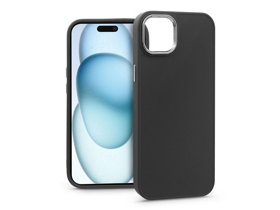 Haffner PT-6814 Apple iPhone 15 Plus Frame fekete szilikon hátlap
