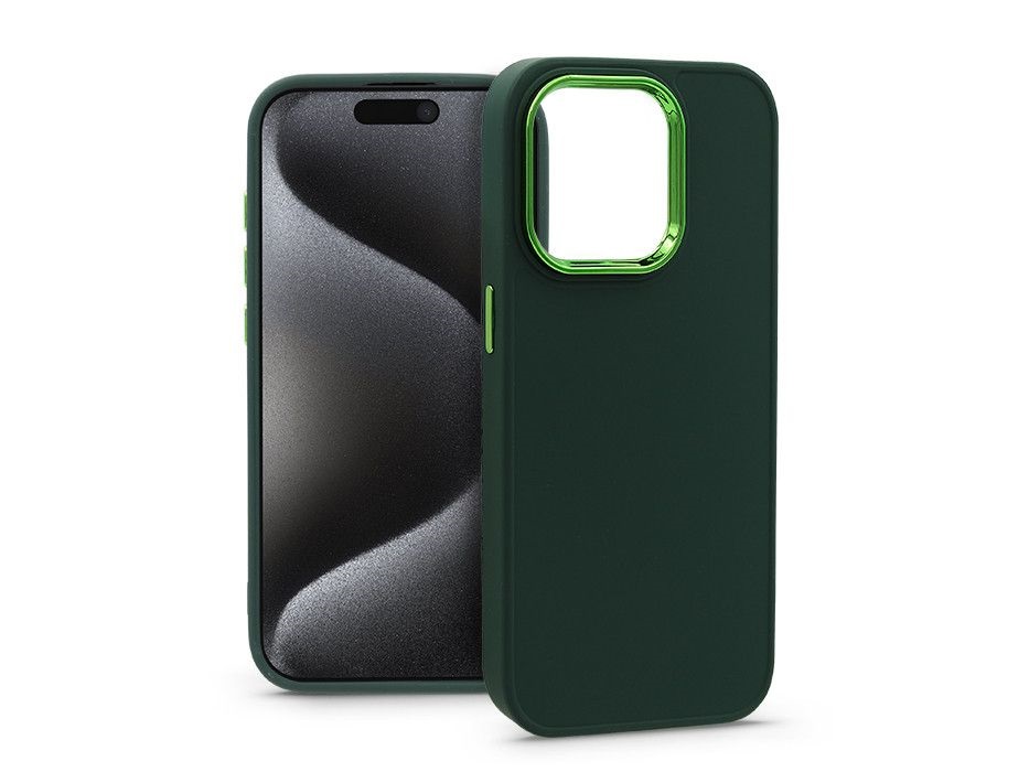 Haffner PT-6828 Apple iPhone 15 Pro Frame zöld szilikon hátlap