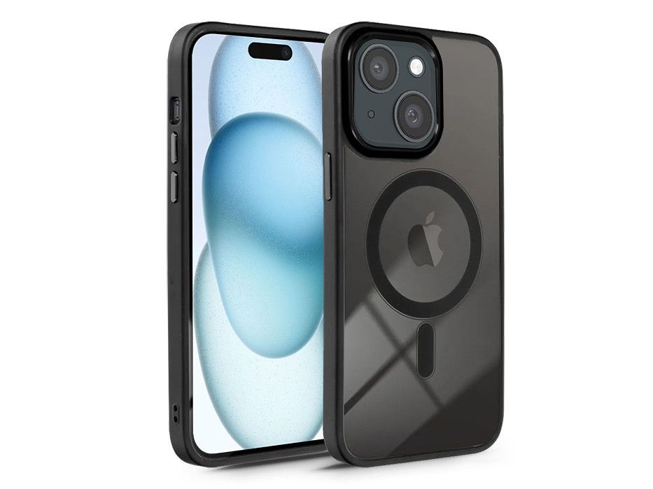 Haffner PT-6835 Apple iPhone 15 Plus Edge Mag Cover fekete/átlátszó szilikon hátlap