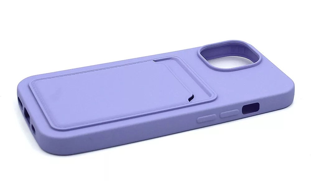 Haffner PT-6848 Apple iPhone 15 Pro Card Case lila szilikon hátlap kártyatartóval
